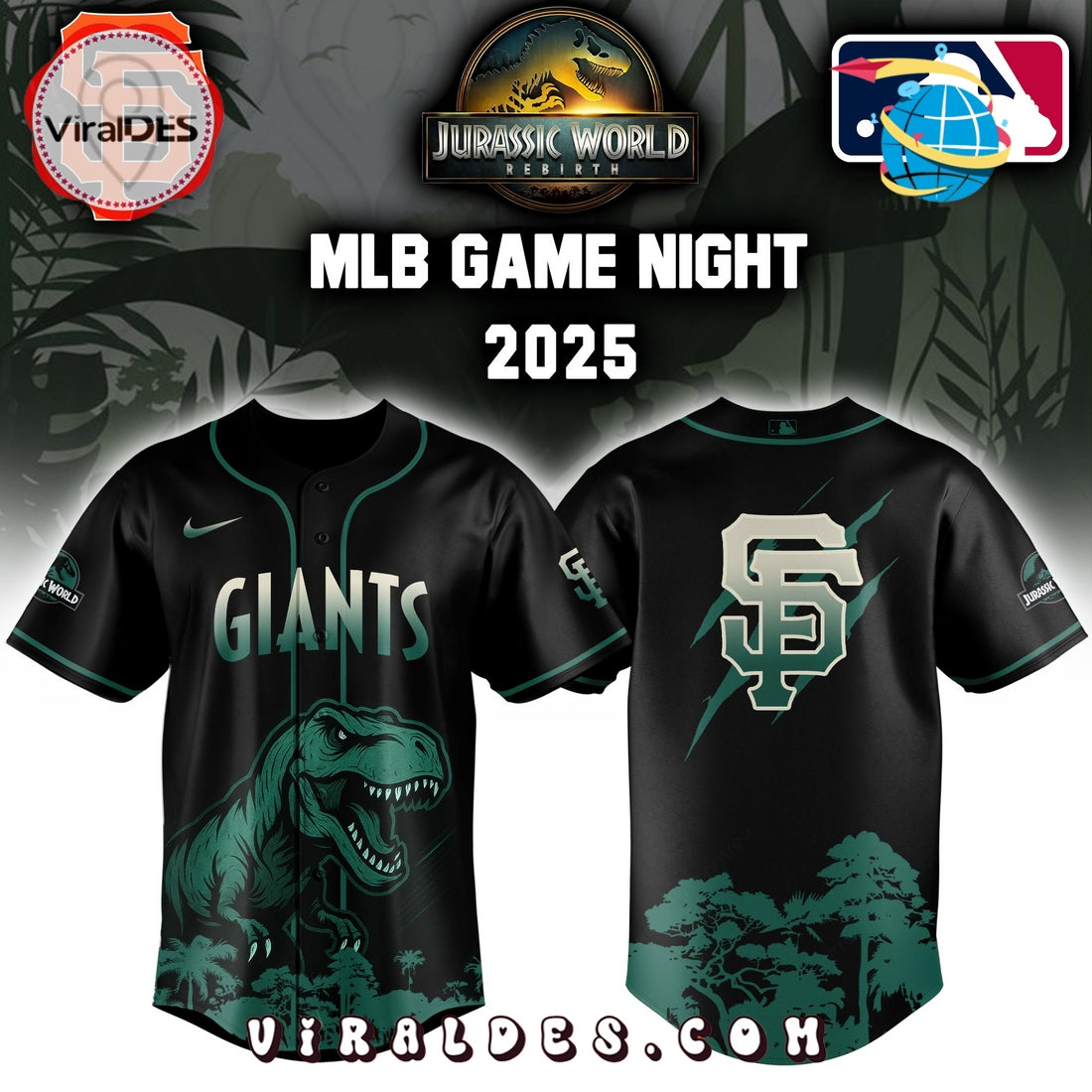 San Francisco Giants x Jurassic World 2025 Baseball Jersey
