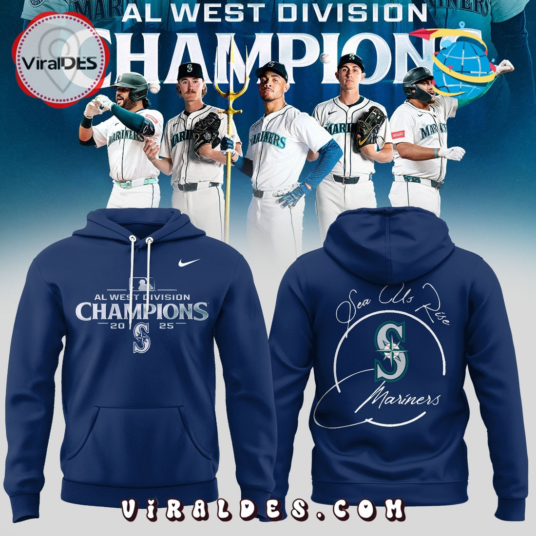 Seattle Mariners Playoff 2025 October Baseball Hoodie