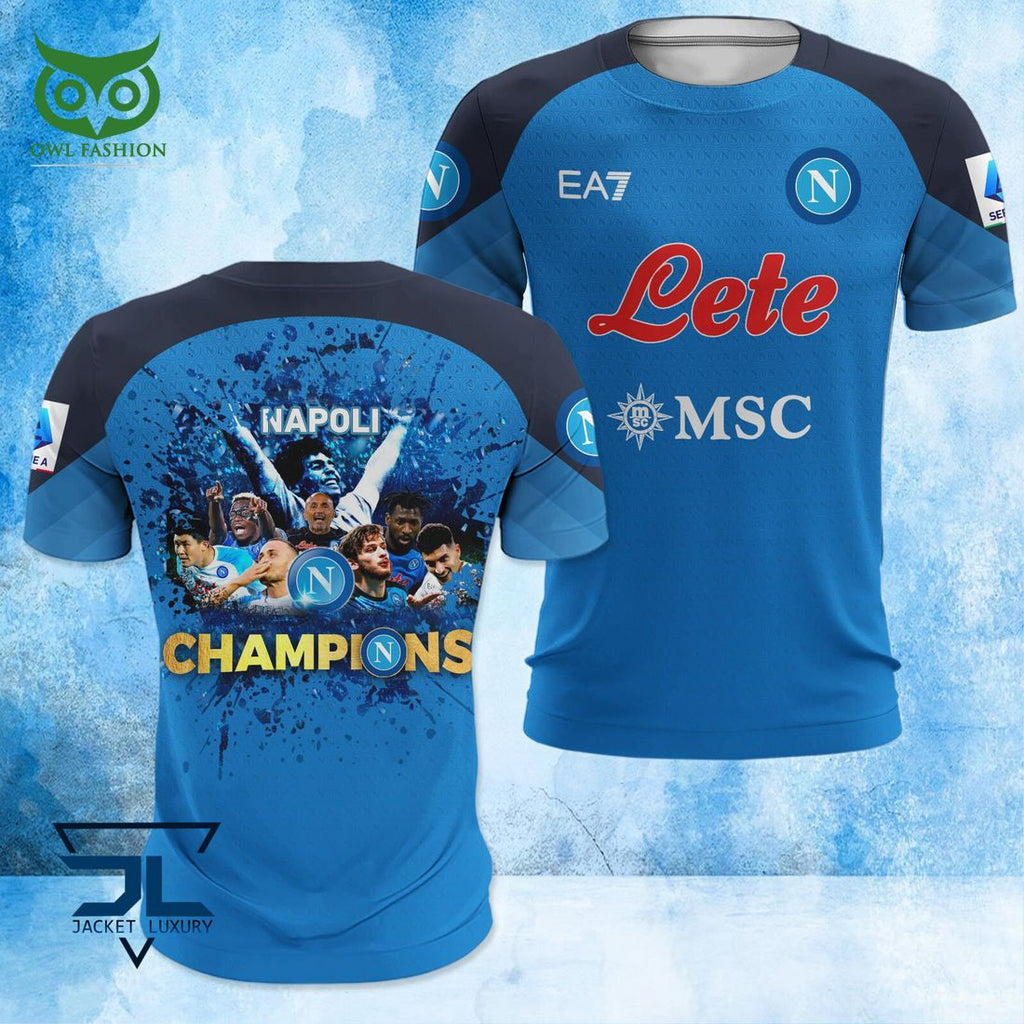 SSC Napoli Campioni d’Italia Serie A Blue 3D Shirt
