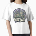 My Therapist Says Touch Grass Wildflower Dark Humor Mental Health Sticker by AlexBloomStudio