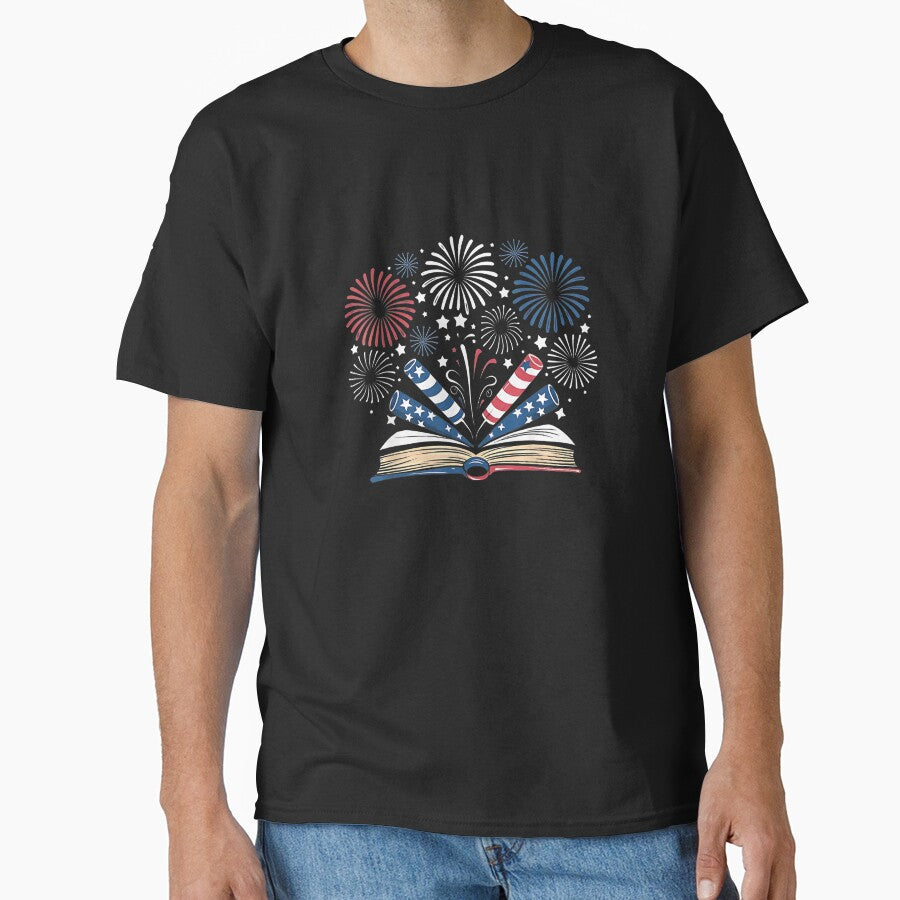 Librarian 4th July Book lover bookworm patriotic books T-Shirt by DArtfulStudio