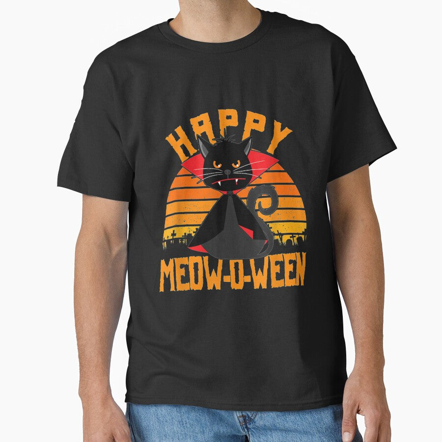 Halloween Vampire Black Cat Meow O Ween by tichtodhe