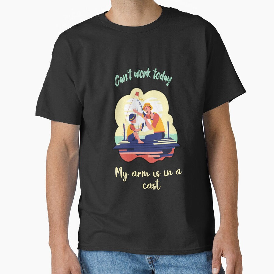 Fishing,funny fishing,Mens Fishing,Fishing Graphic,Fisherman Gifts,Present For fisherman,I Cant Work My Arm is in a Cast by adnane4off