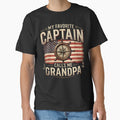 My Favorite Captain Calls Me Grandpa Vector T-Shirt Design - Vintage Nautical American Flag Graphic by Rabu10