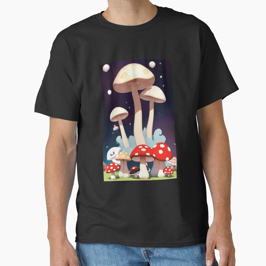 space mushroom rainbow color,by ekkaart t-shirt by EkkaArt