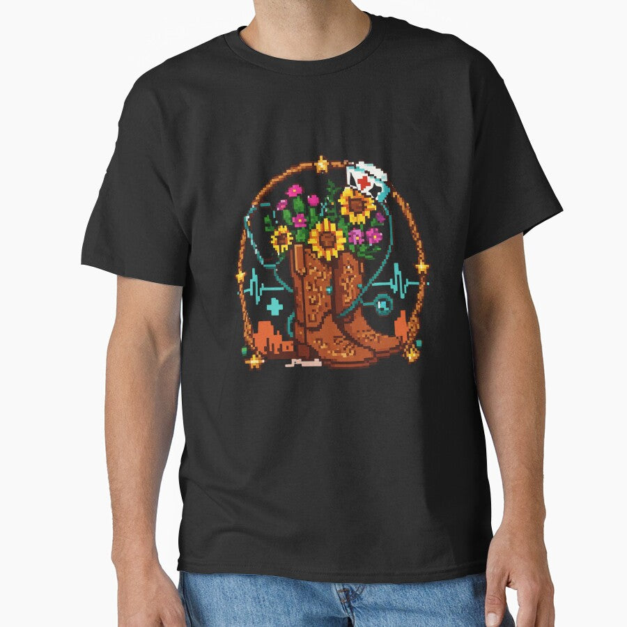 Retro Groovy Nurse Wildflower Garden Aesthetic Medical Apparel by PACS0011