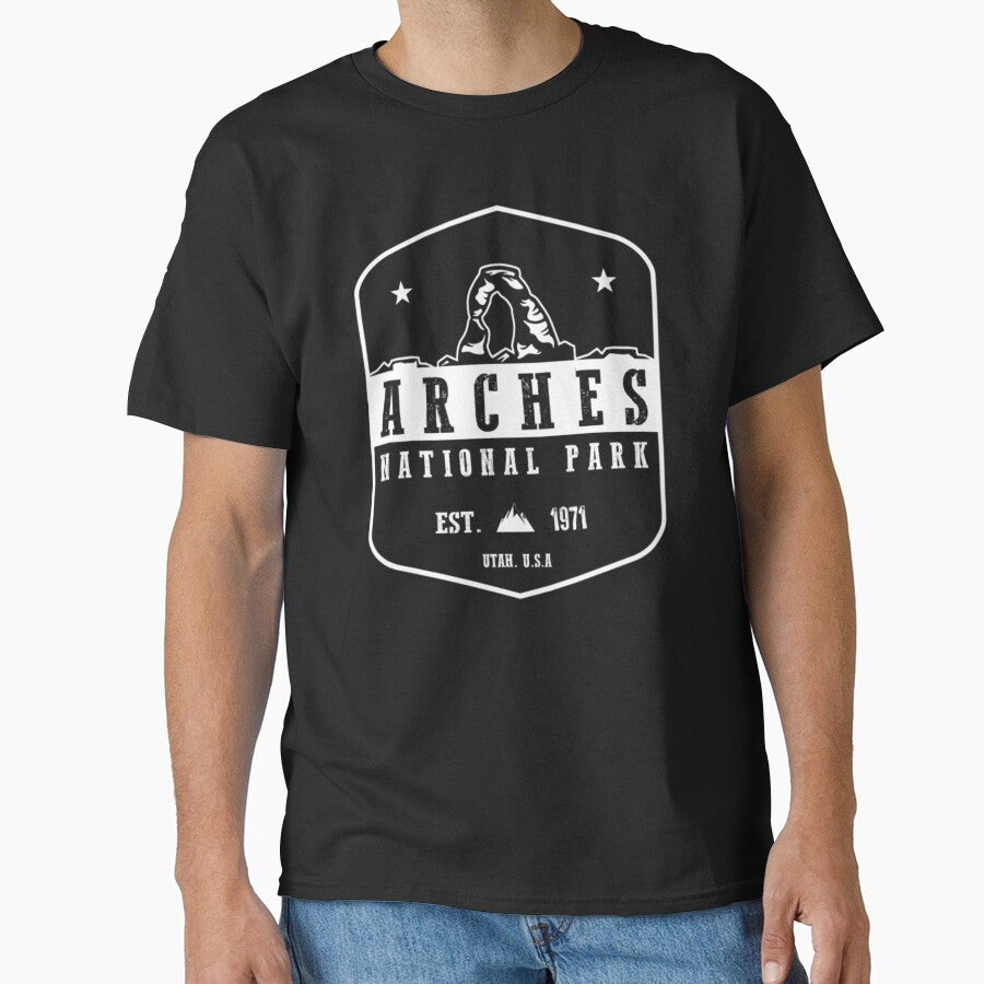 Arches National park Mountains Utal Tshirt by Clavitaps