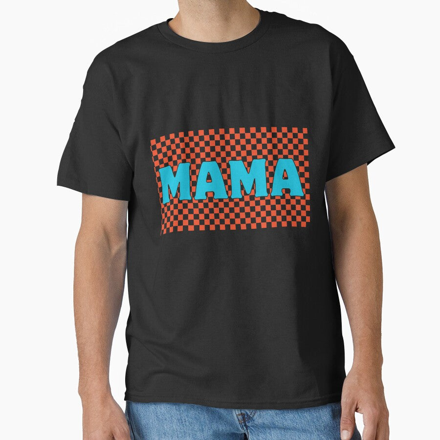Funny Checkered Mama T-Shirt by Mahmoudshoping