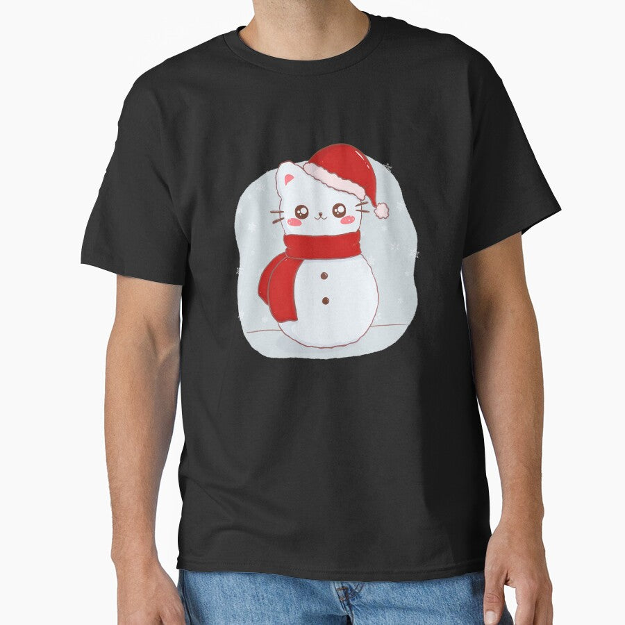 Cute Christmas Snowman Cat by LenasScribbles
