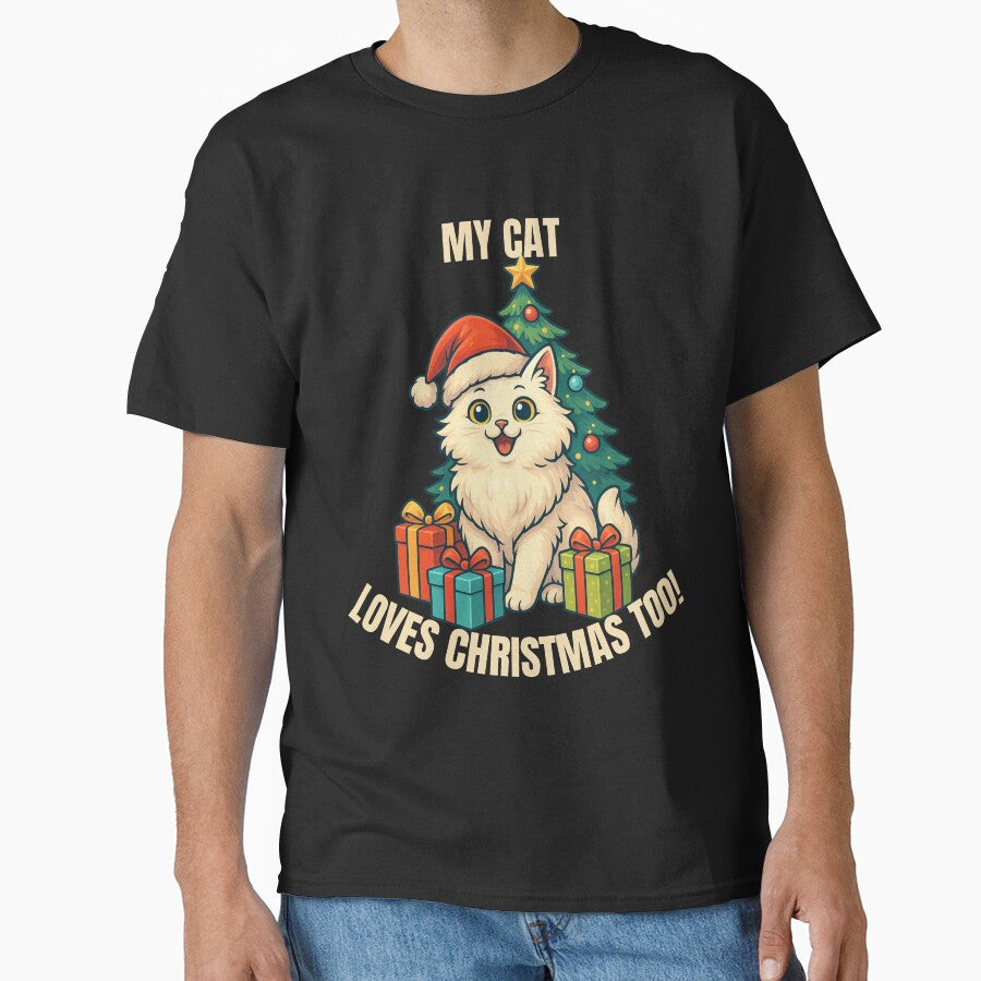 MY CAT LOVES CHRISTMAS TOO! Funny Christmas Cat, funny cat lover gift and cat christmas present! by AlphaBetulia