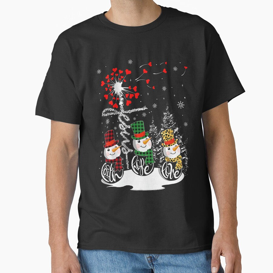 Faith Hope Love Snowman Leopard Winter Christmas by khdmalakarak