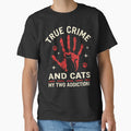 True Crime and Cats My Two Addictions Retro Poster Design by AdyKurniawan