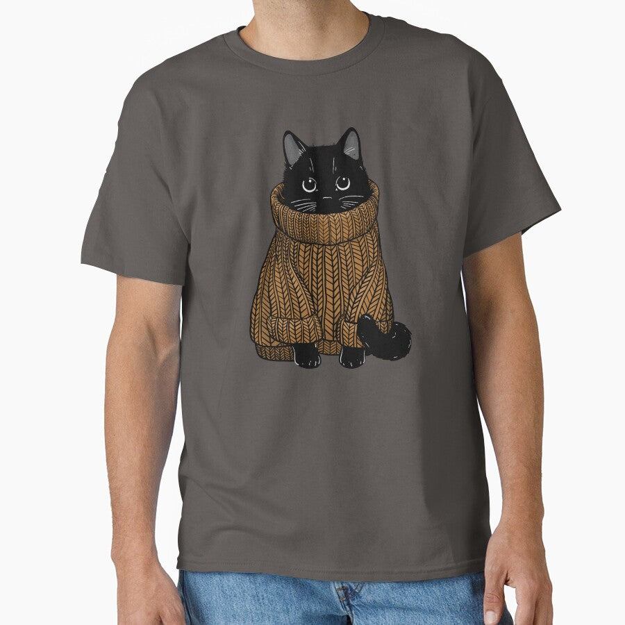 Cozy Autumn Sweater Cat by KilkennyCat Art