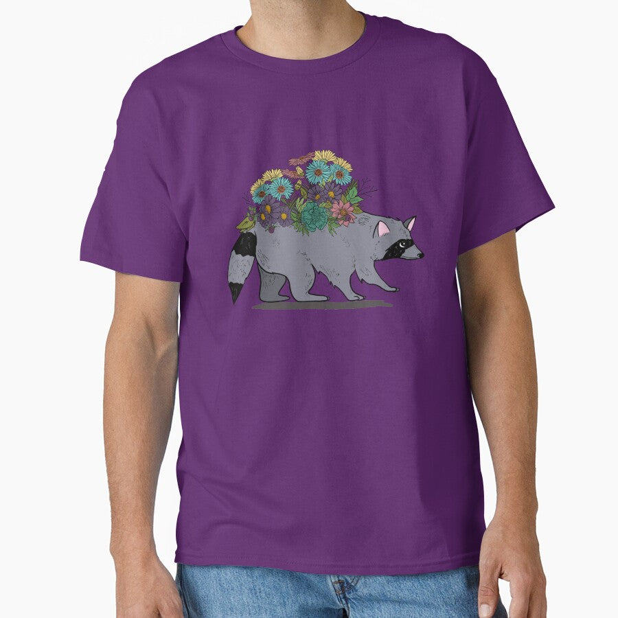 Raccoon with Wild Flowers, Trash Panda by ActuallytheDogs