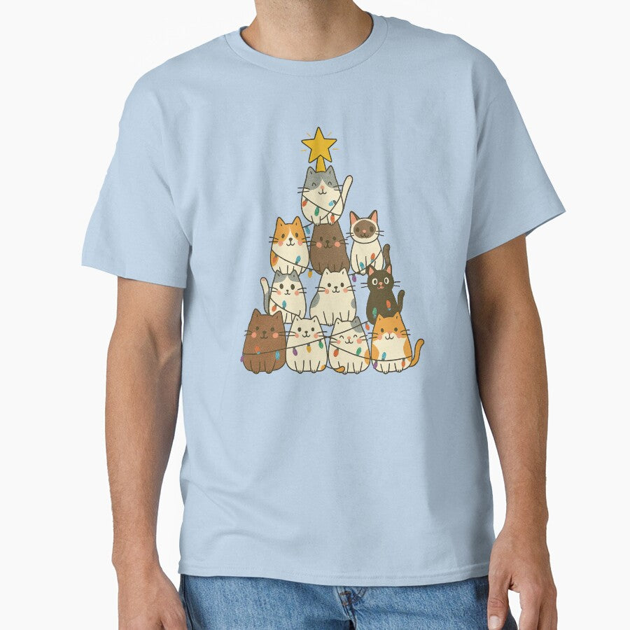 Cute Christmas Tree Cats Illustration by ArtfulWeave