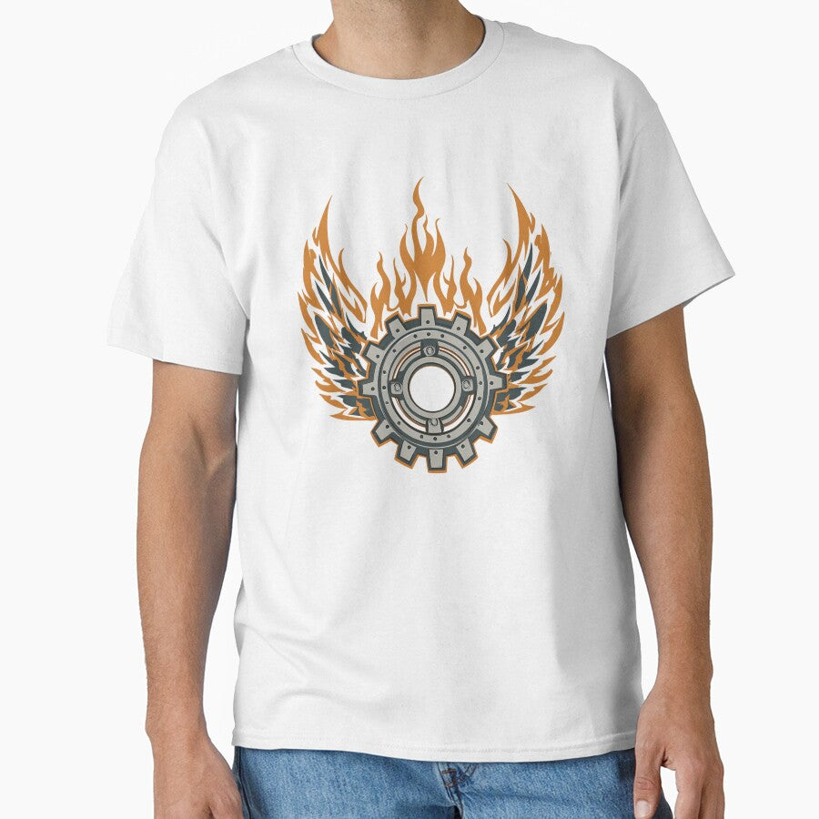 Flaming Gear Emblem – Mechanical Wings of Fire by Alphakenon