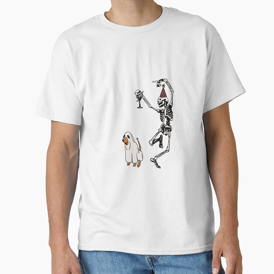 Dancing Skeleton with Ghost Dog and Cocktail by Teernahillane
