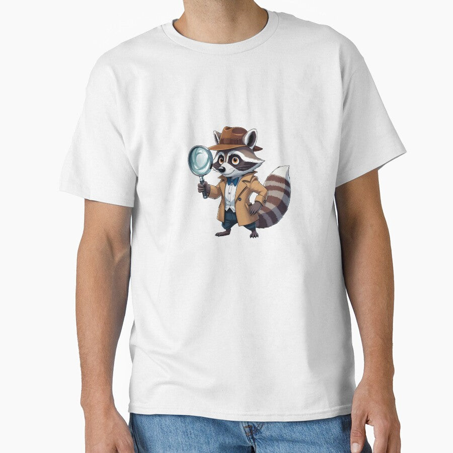 Detective Raccoon with Magnifying Glass | Cute Mystery Animal Art by raccoonmerch