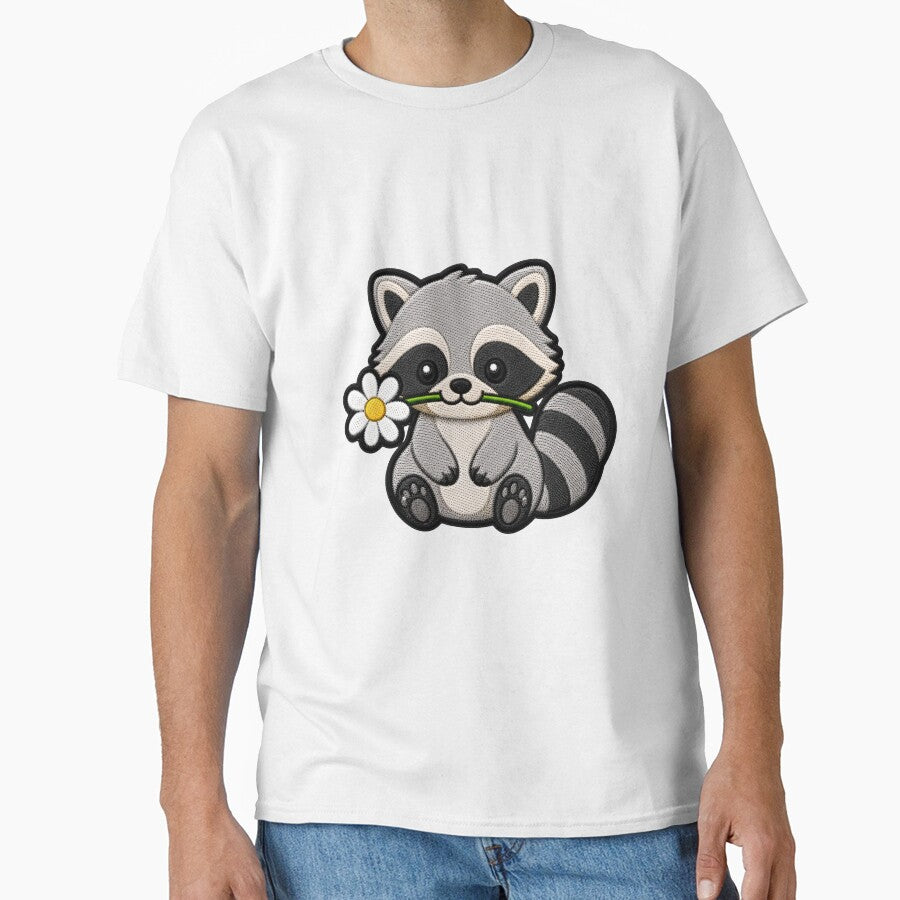 Cute Raccoon Holding a Flower Embroidery Patch by ColorSplash123