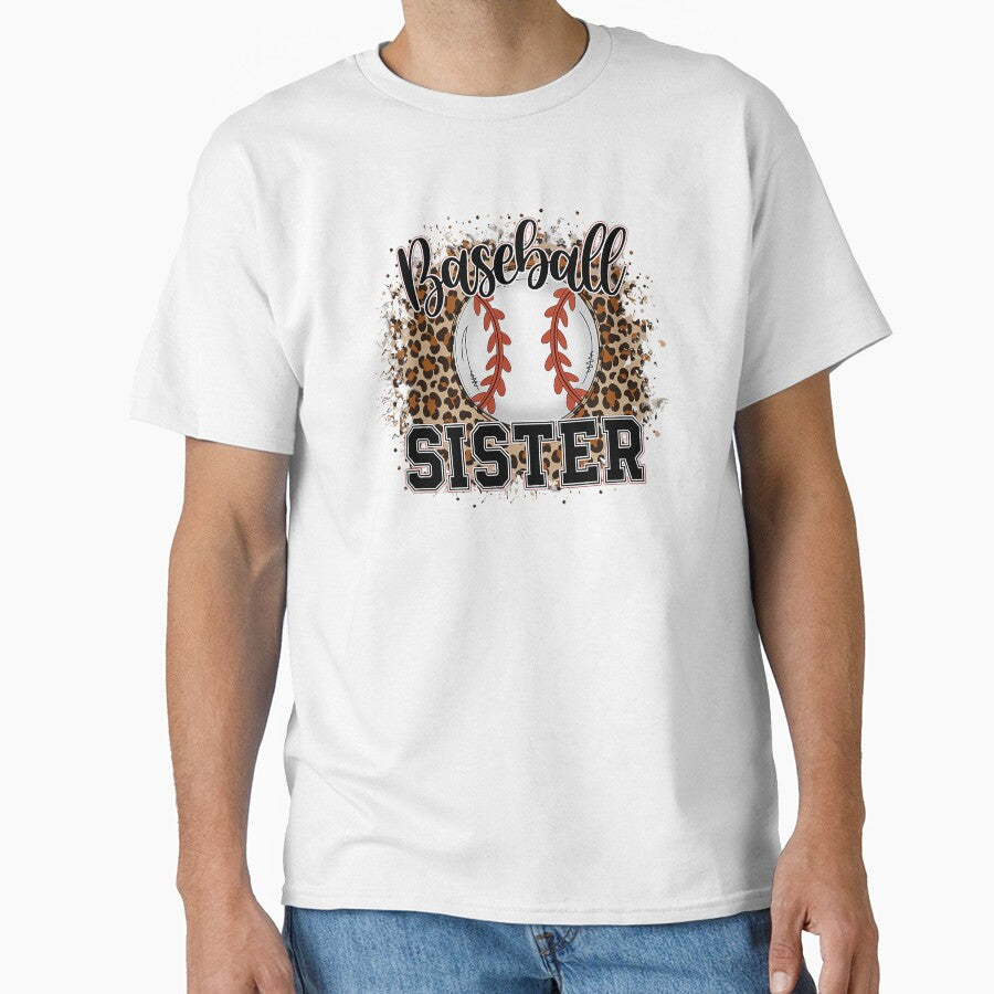 Baseball Sister For Girls Leopard Funny Mothers Day Gift by MichelSorour