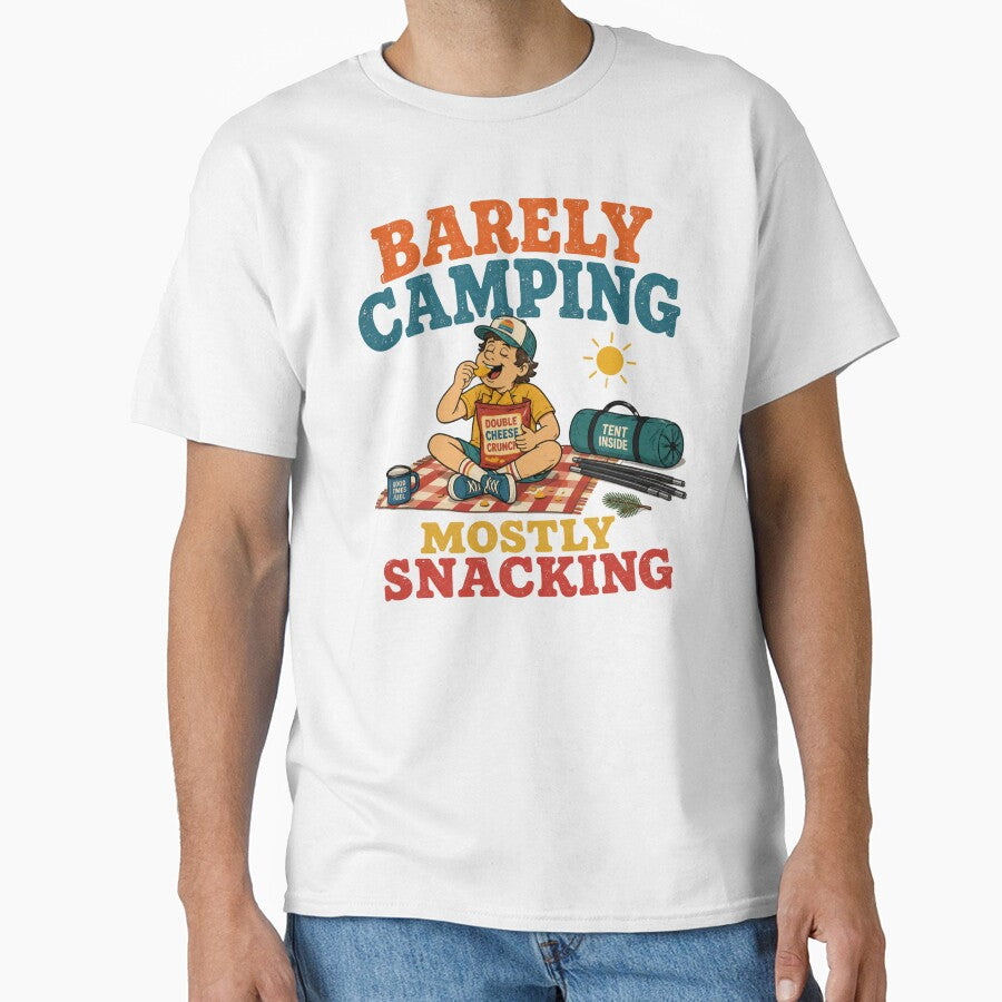Barely Camping Mostly Snacking Summer Camping t-shirt by TWYtees