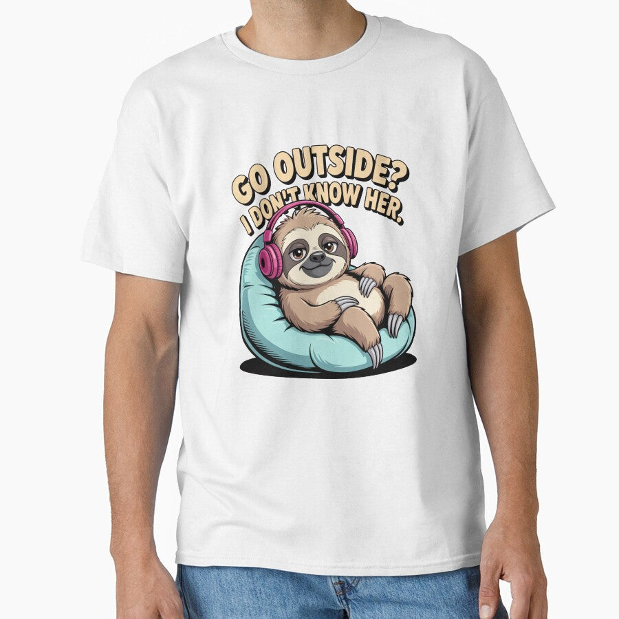 Gift For Gamer Cartonish Online Sloth, Go outside? by MonkiFlipp
