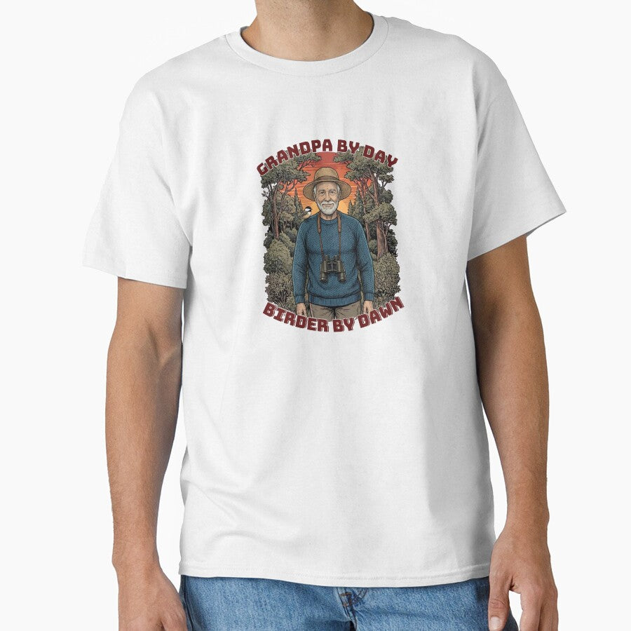 Grandpa By Day Birder By Dawn Funny Grandpa Bird Watching by Neurospicy Trolls