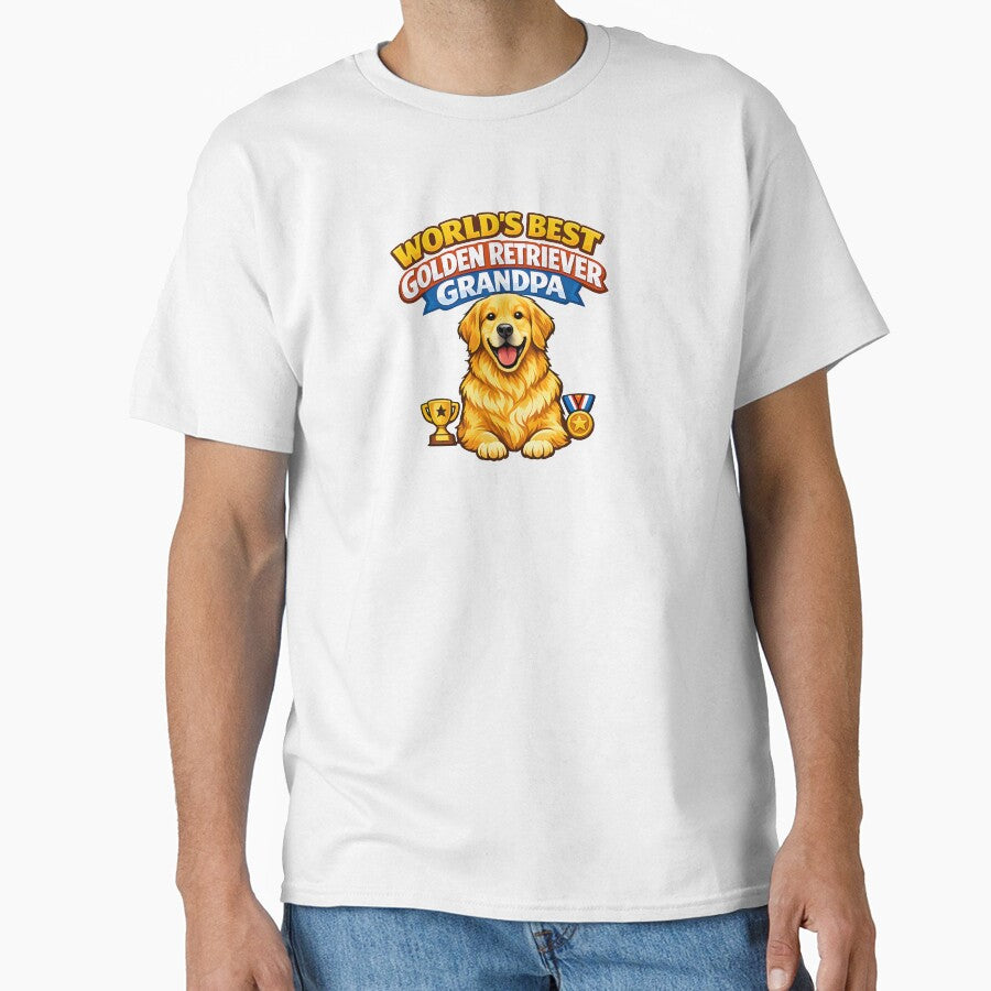 World's Best Golden Retriever Grandpa – Trophy & Medal Champion Dog Grandpa Gift Shirt by Sahil Randhawa