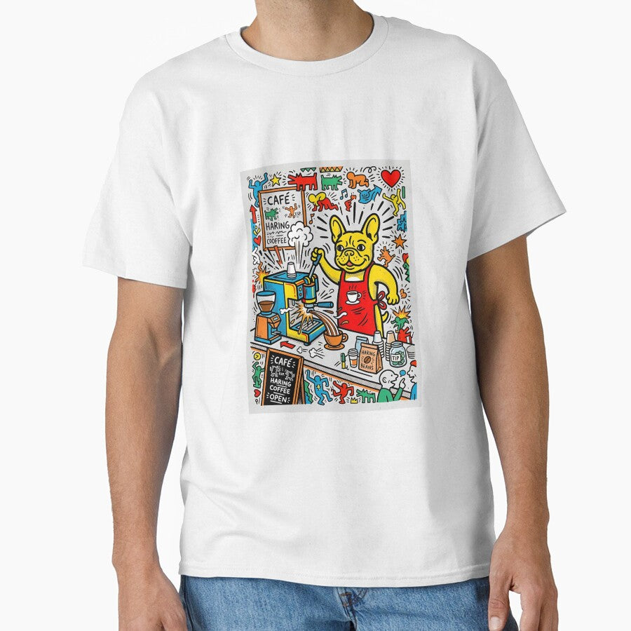 French Bulldog Barista Pop Art - Funny Coffee Lover Design by PictoVibe