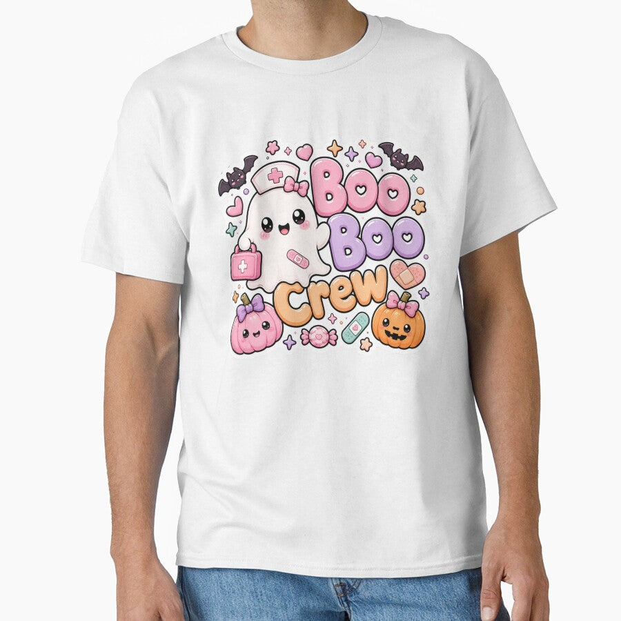 Boo Boo Crew Kawaii Cute Halloween Ghost Nurse Medical Doctor by TheHappyCatStudio