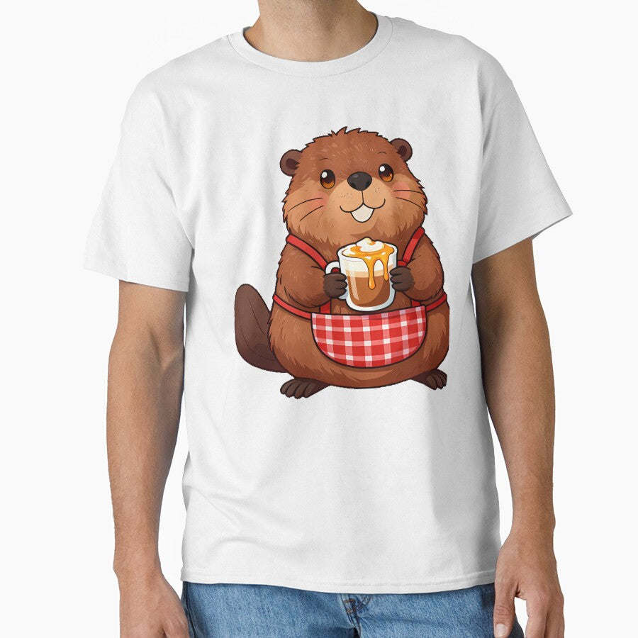 Cute River Beaver Barista with Maple Pecan Latte Icon by pumsquare