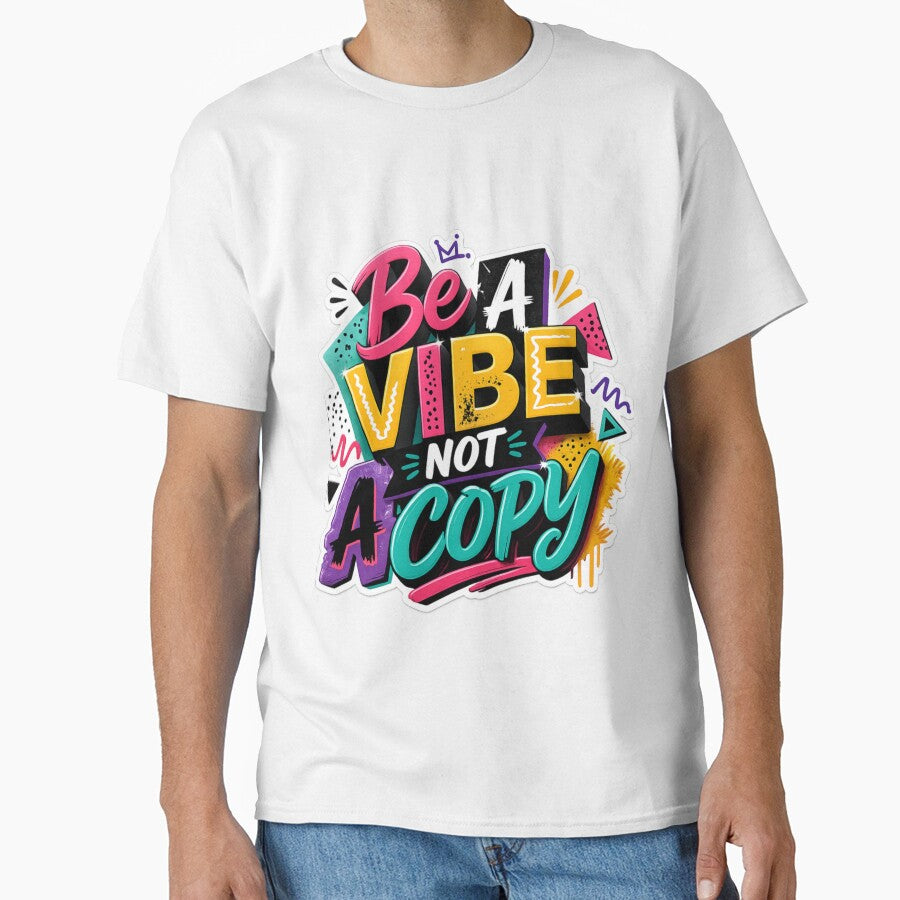 Be a Vibe, Not a Copy – Bold Motivational Typography Sticker by Funky Fable studio