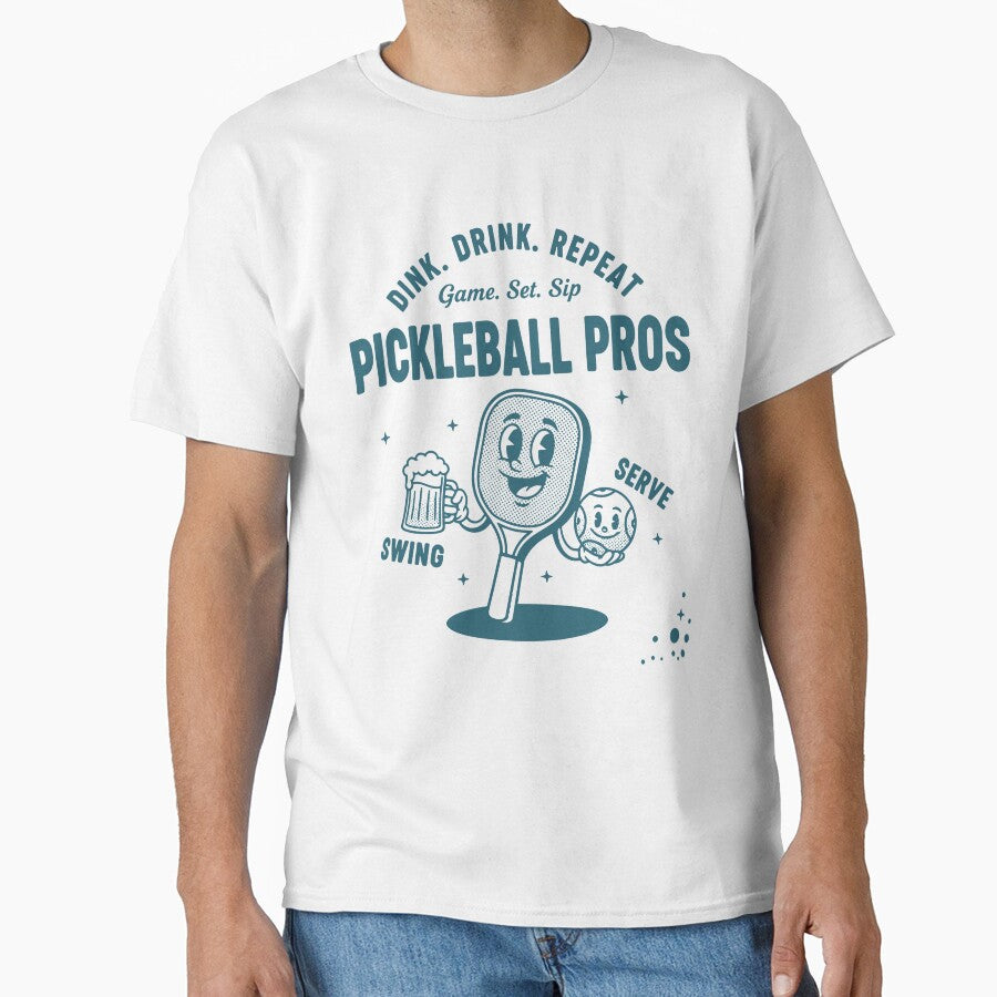 Pickleball Funny Player Dink Drink Repeat Pros by LuminOrb