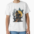 Halloween Haunted House with Ghosts Spooky Horror Design by iamKRUK