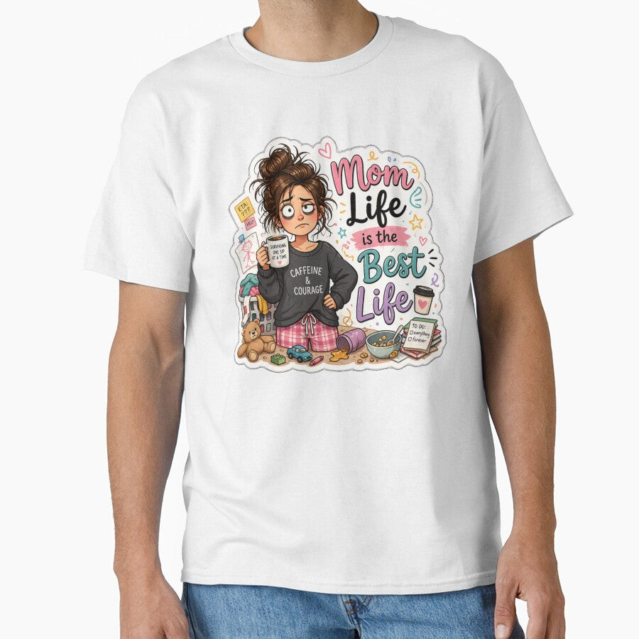 Mom Life is the Best Life ☕ Funny Mom Sticker | Cute Motherhood Quote Design by Sidra digital art 8277237