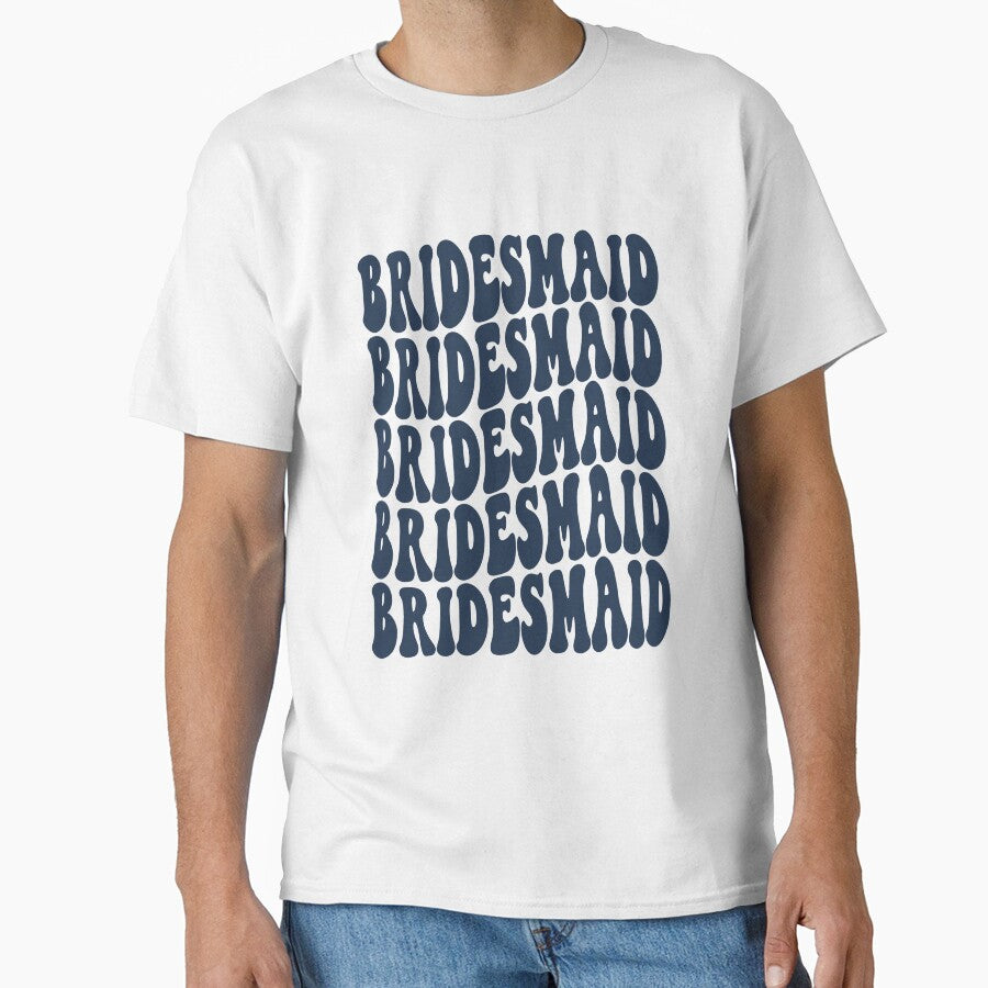 Bridesmaid Navy Blue Retro Graphic Bridal Party Gifts for Bachelorette Party by mysticblvd