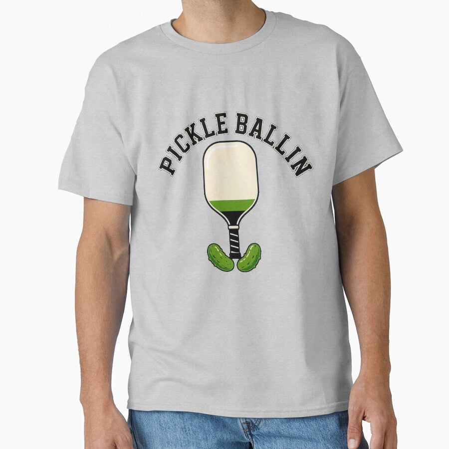 Pickle Ballin' Funny Pickleball Paddle Design by TheRoll