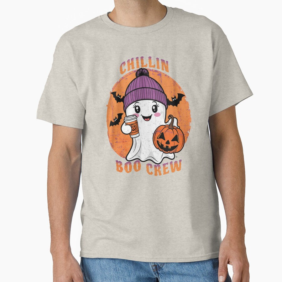 Cute Ghost Halloween Chillin Boo Crew Design by TrendTeeLab