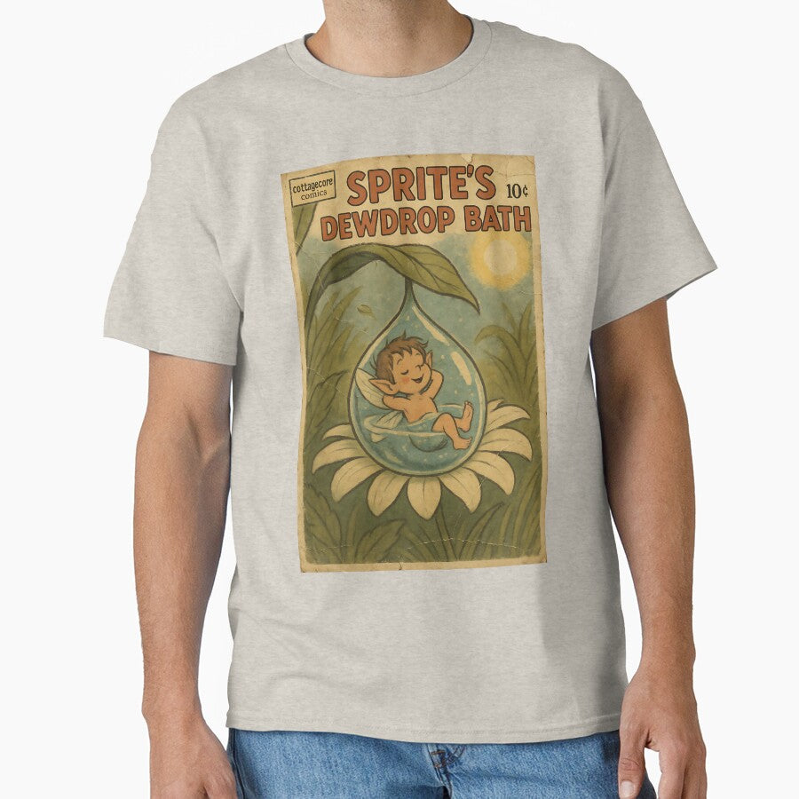 Magical Cottagecore Creature: Sprite's Dewdrop Bath by bapupa