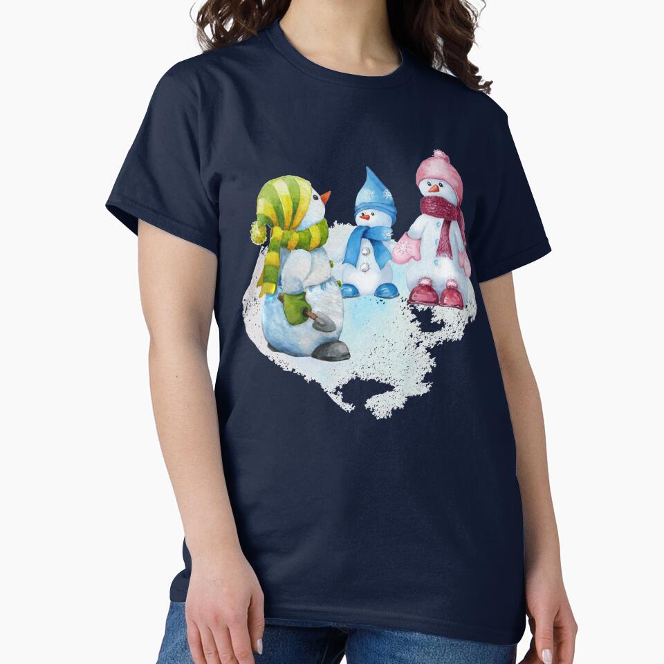 Cute snowman family winter scene by Brightful Creations