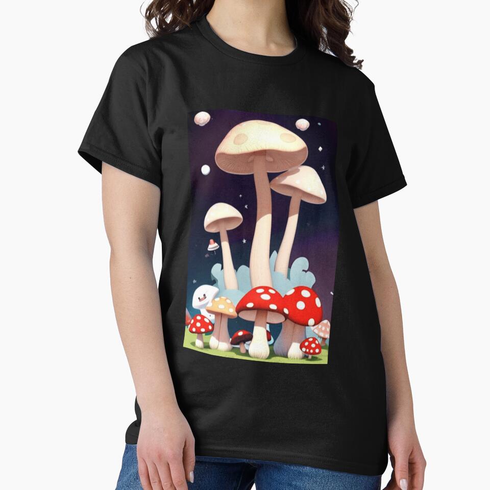 space mushroom rainbow color,by ekkaart t-shirt by EkkaArt