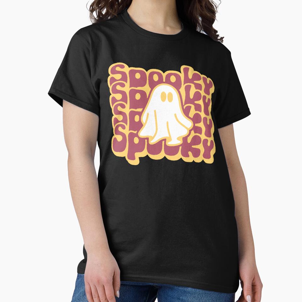 Spooky Halloween Retro Ghost T-Shirt Groovy Autumn Cute Design by AstronautMerch