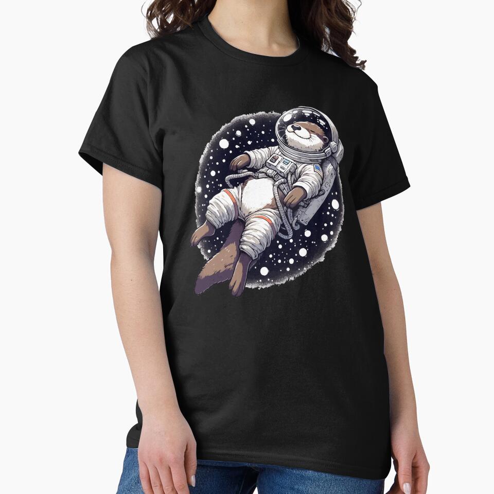 Otter Astronaut Drifting in Space by TomFrontierArt