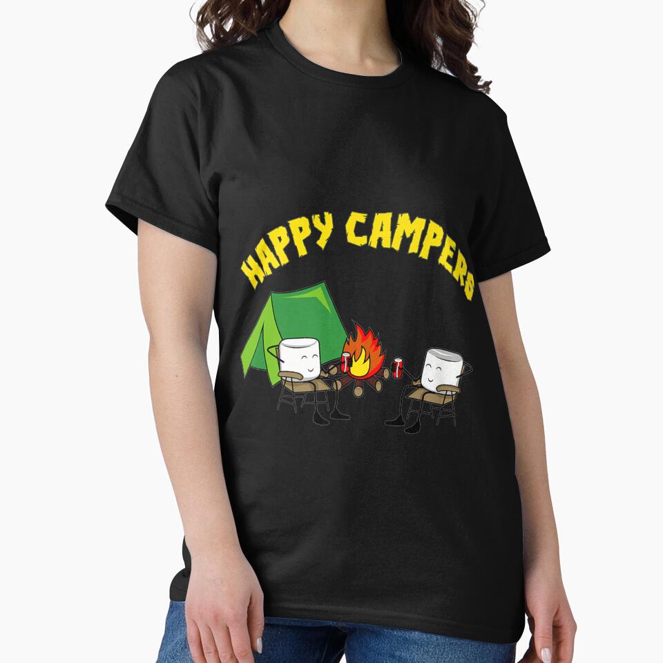 Happy Campers Shirt _ Beer Campfire Marshmallows by JoanneHughes