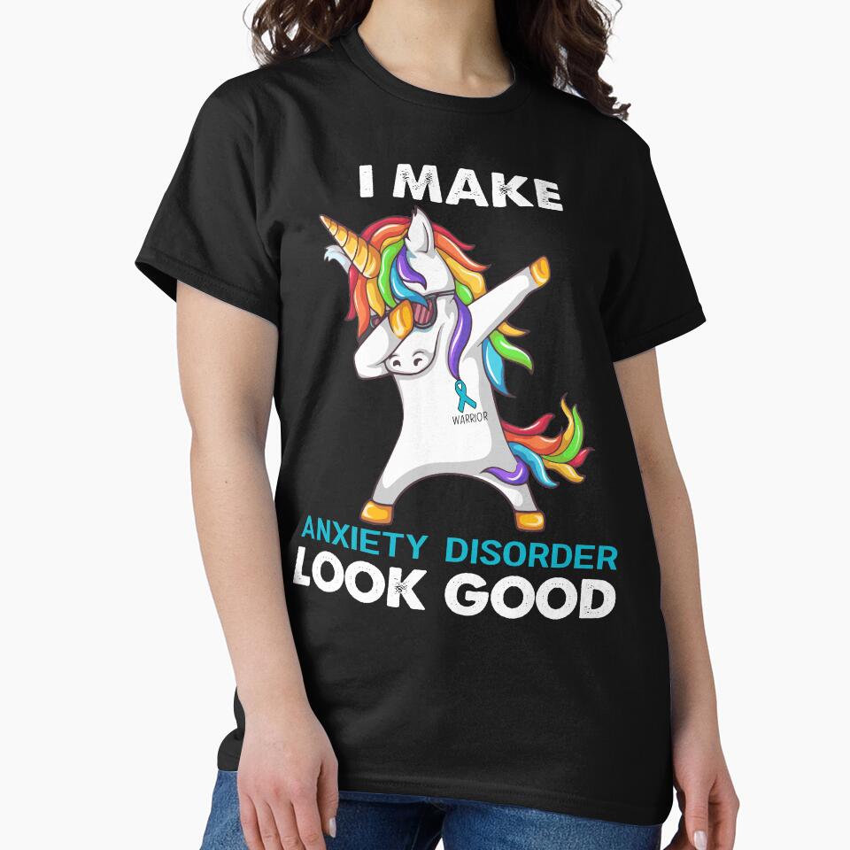 I Make Anxiety Disorder Look Good Cute Unicorn Dabbing Anxiety Disorder Warrior by heppenp