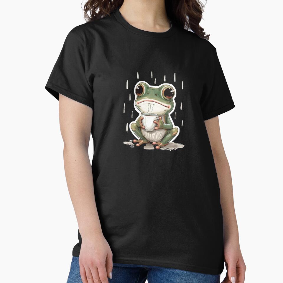 Sad Frog Drinking Coffee by AYT-Shirts