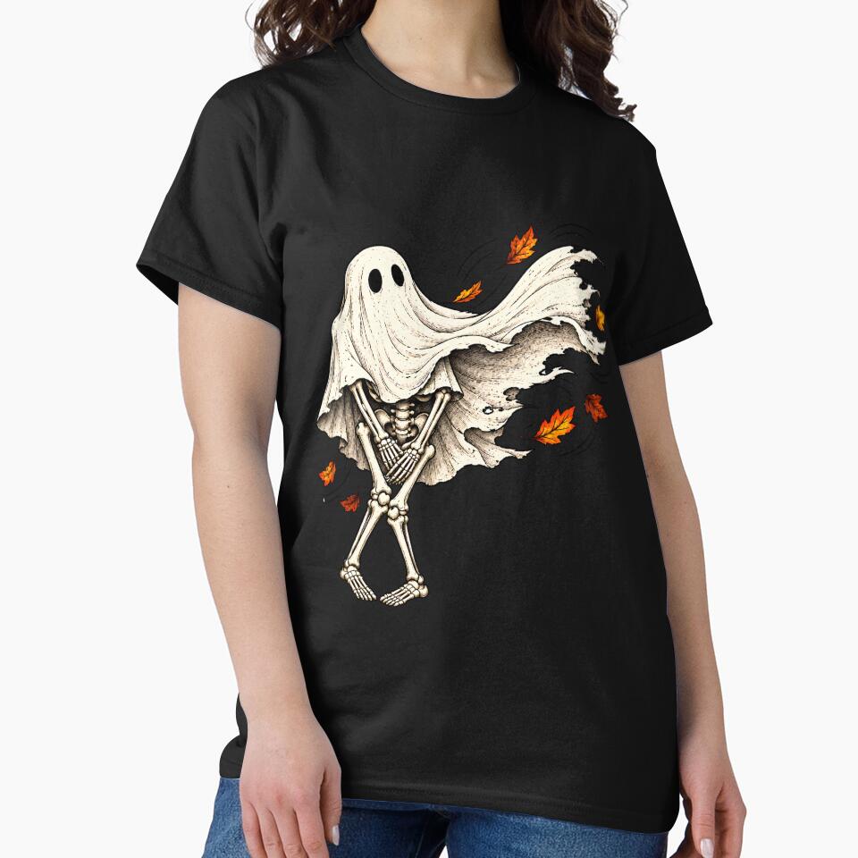 Ghost Skeleton Halloween Humor by MysticCanvasAi