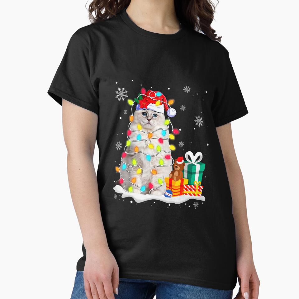 Funny Ragdoll Christmas Light Cat Dad by atalia8932