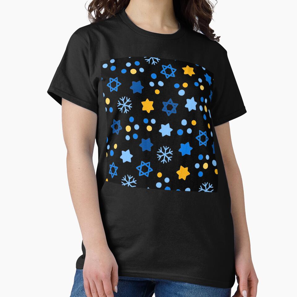 Hanukkah Star Of David Blue Gold-Hues Pattern by DEC02