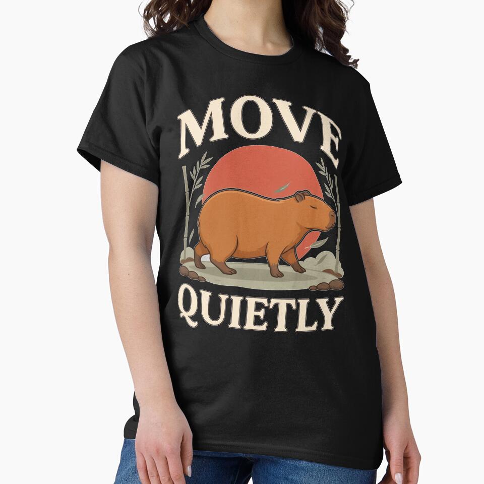 Move Quietly Capybara – Vintage Stoic Nature Design by No Excuses Supply